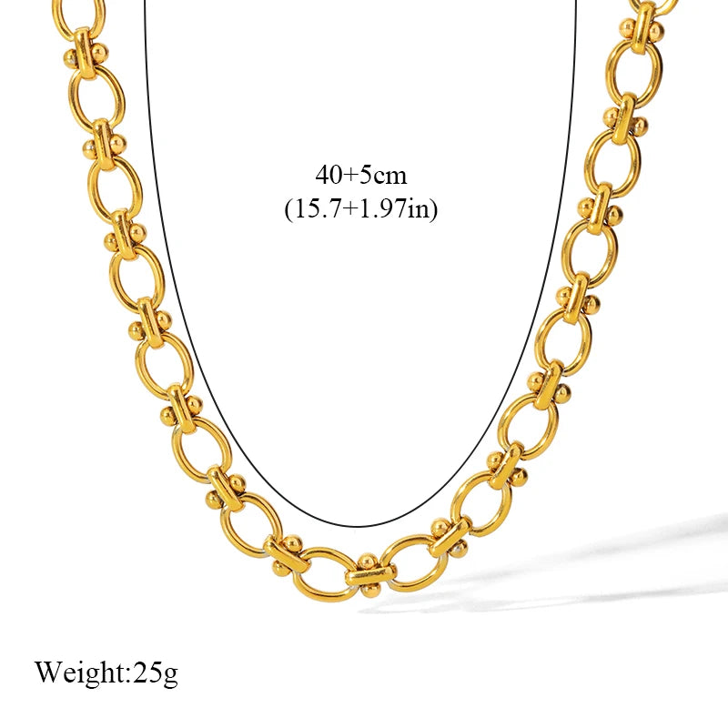 EILIECK 18K Gold Plated Stainless Steel Chain Necklace for Women – Waterproof Fashion Jewelry Gift
