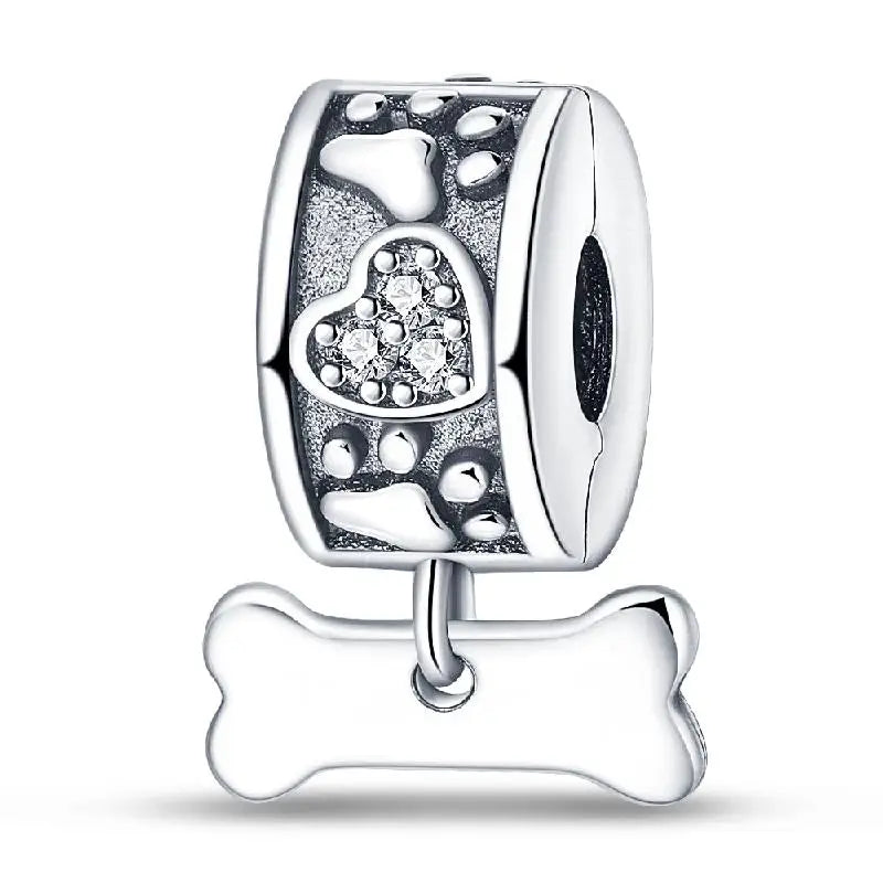 Cute Pet Kitten Puppy Sheep Charms | Fit 925 Original Pandora Bracelets | Colorful Zircon Beads DIY Jewelry Gift