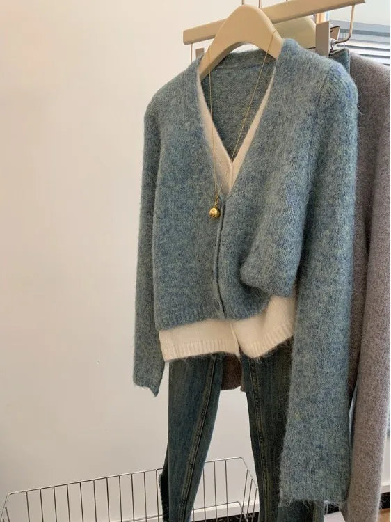 ay Knitted Long Sve Sweater Women's Faion Sense Layering Top Korean Sle Early Autumn Aosphere Clothing