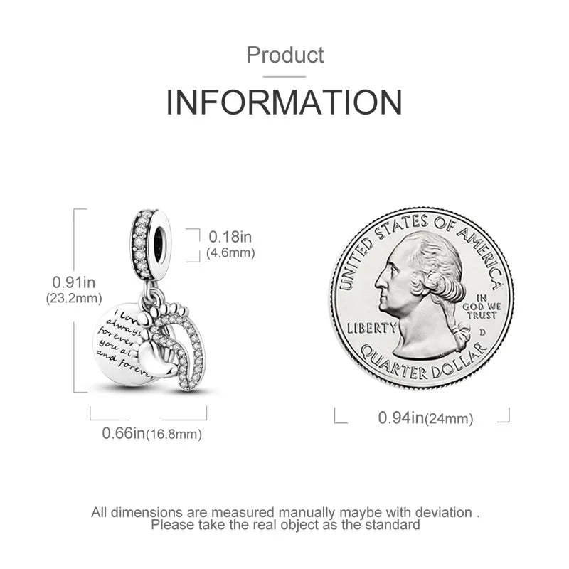 925 Sterling Silver Inlaid Zircon Love Heart & Snake Dangle Charm – Fits Original Pandora Bracelet, Women’s Jewelry Pendant Bead