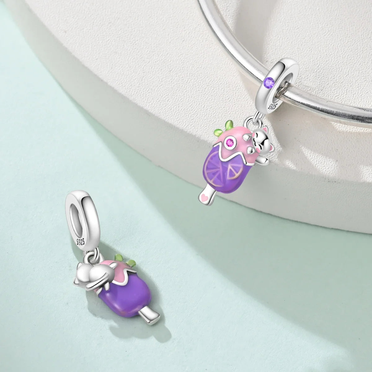 925 Sterling Silver Fruit Series Beads | Raspberry, Strawberry, Avocado & Lemon Dangle Charms for Bracelet