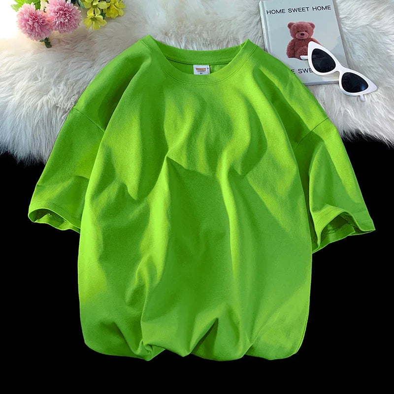 LEGIBLE 2025 Summer Women’s Cotton T-Shirt – Loose Solid Oversized O-Neck Tee 👕✨