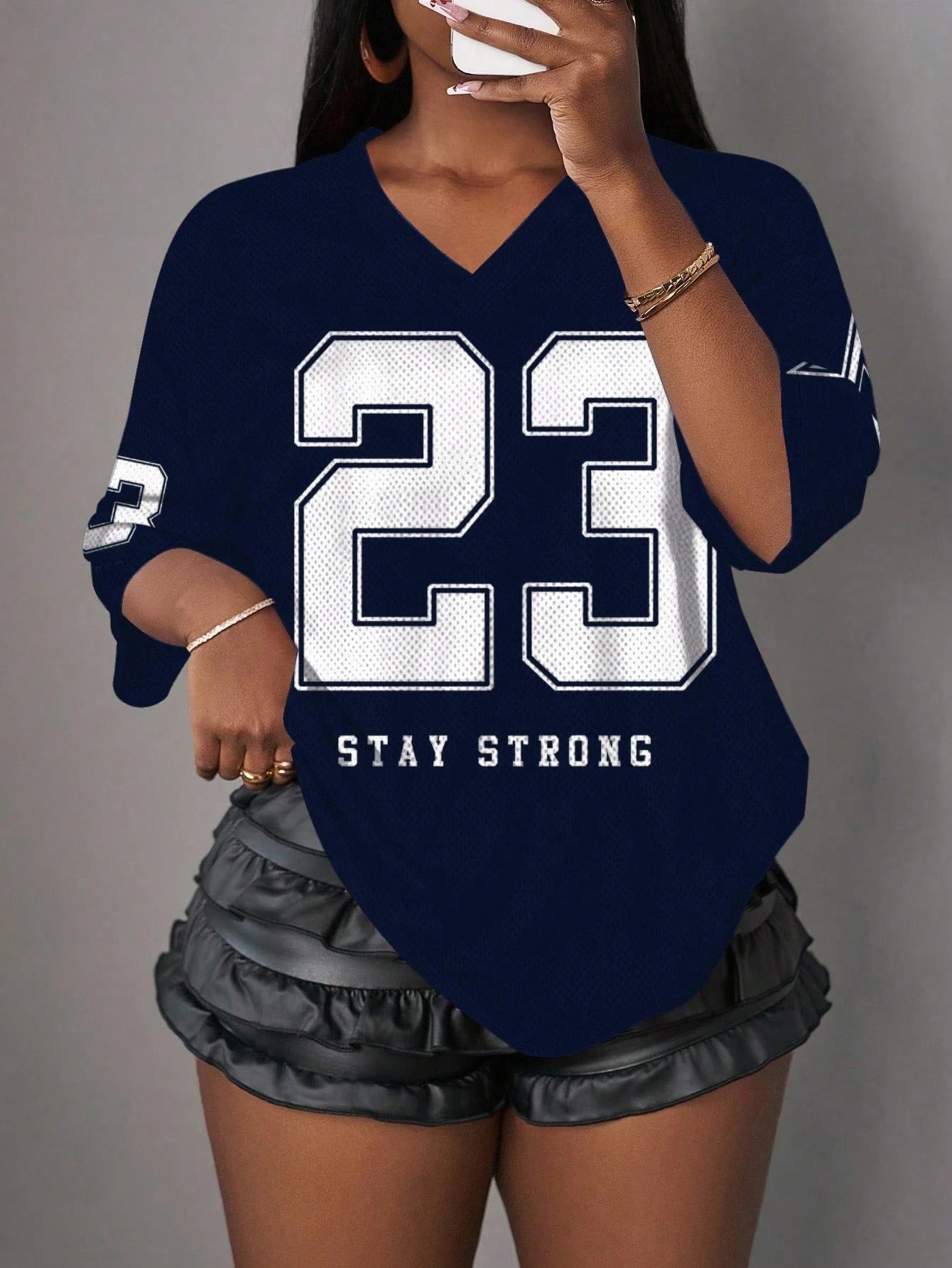 Women’s Casual Minimalist NO.23 Graphic T-Shirt – Summer Sports Jersey | Y2K Ladies Clothes