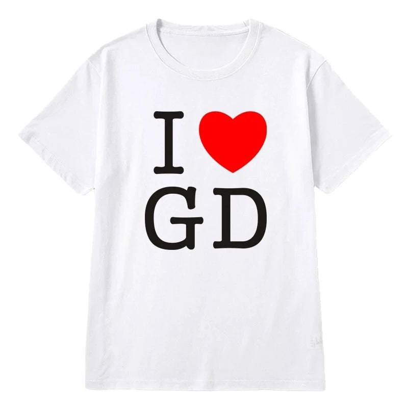 Korean Star G-Dragon Short Sleeve T-Shirt | Summer Inner Top | Seoul Concert Commemorative Fashion Tee