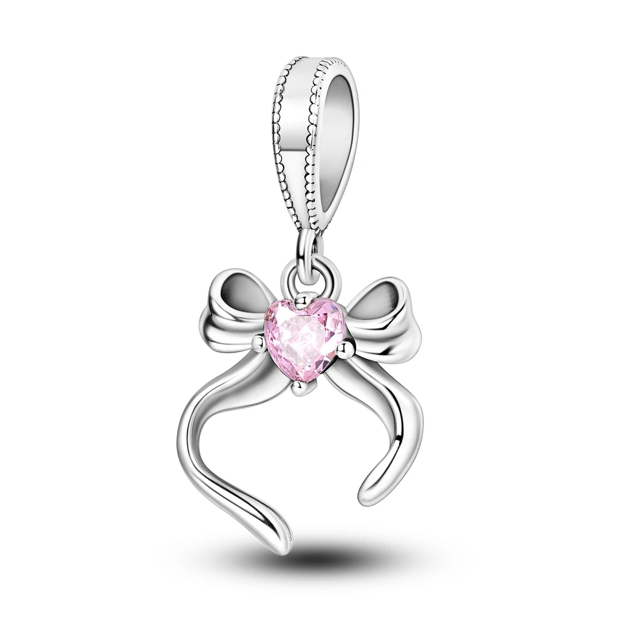 925 Sterling Silver Pink Ballet Girl Charms | Bow Pendant Beads Fit Original Bracelet & Necklace DIY Jewelry for Women