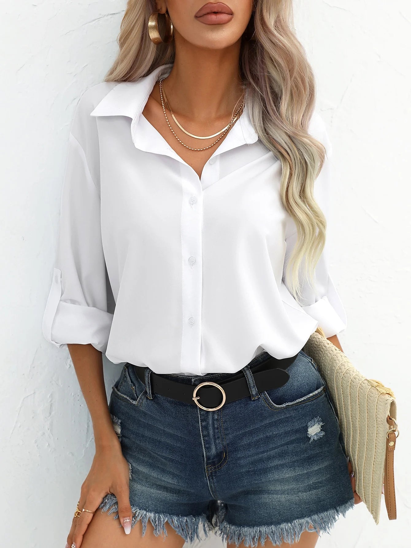 Women’s Loose Casual Long-Sleeved Shirt – Solid Color Spring & Autumn Comfortable Elegant Top 🌿✨