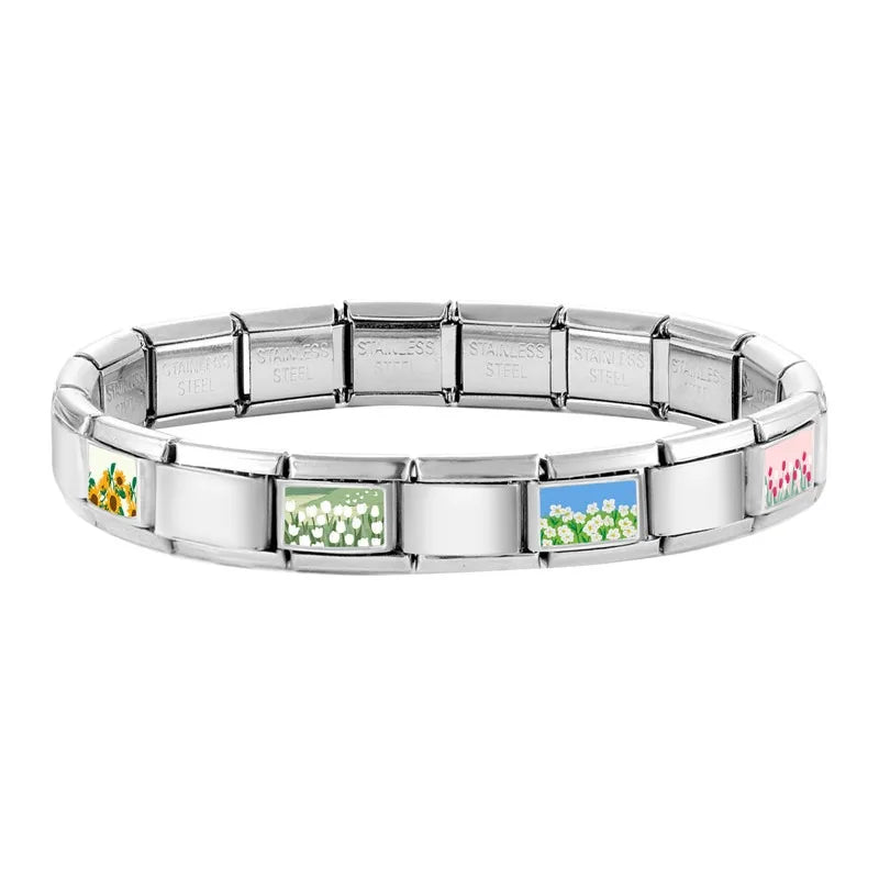 2025 Original Y2K Colorful Cute Cartoon Cats Dogs Italian Charm Links Fit 9mm Stainless Steel Bracelet Men Women DIY Making Gift