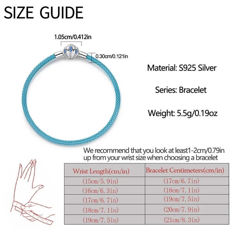 925 Sterling Silver Rainbow Leather Braided Bracelet | Eternal Love Stars & Moon Charm – DIY Women’s Beaded Jewelry Gift