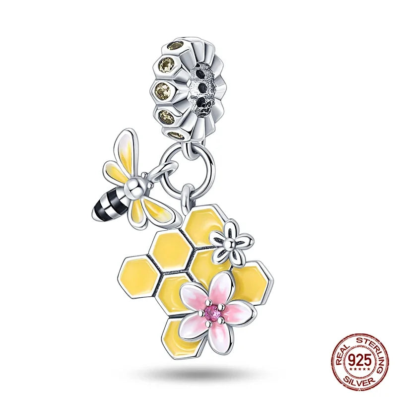 Fashion 925 Sterling Silver Colorful Butterfly Dragonfly Hummingbird Charms – Spring Series Beads Fit 925 DIY Bracelet