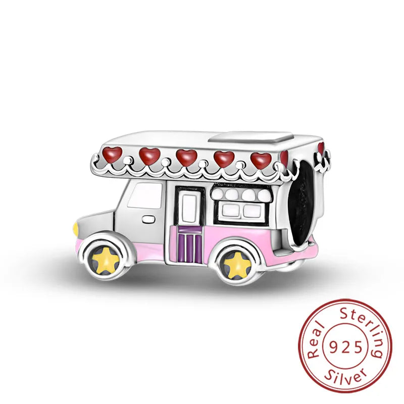 Original 925 Sterling Silver Paris Tower & Travel Charms – DIY Bracelet & Pendant Jewelry