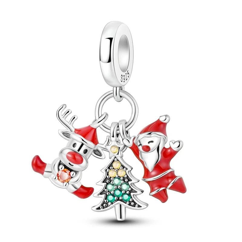 2025 Original 925 Sterling Silver Christmas & Halloween Charms | Santa Claus Snowman Beads Fit Bracelet Pendant Jewelry Gift