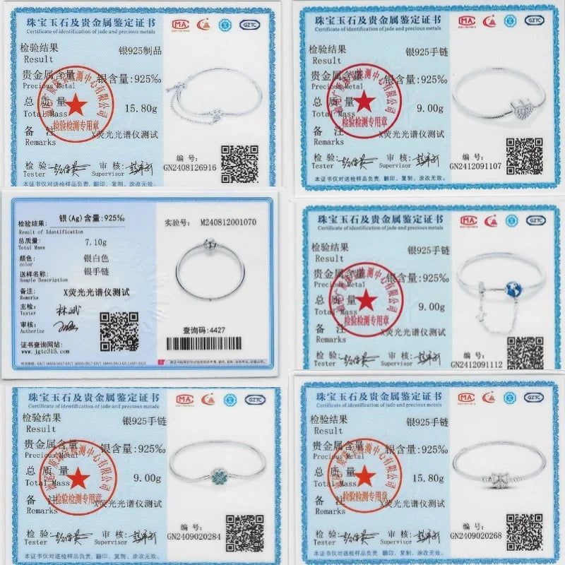 925 Sterling Silver Heart Moon Sun Clasp Charm Bracelet | 17–20CM Original Bracelet for Women | Fits Pandora DIY Beads Jewelry