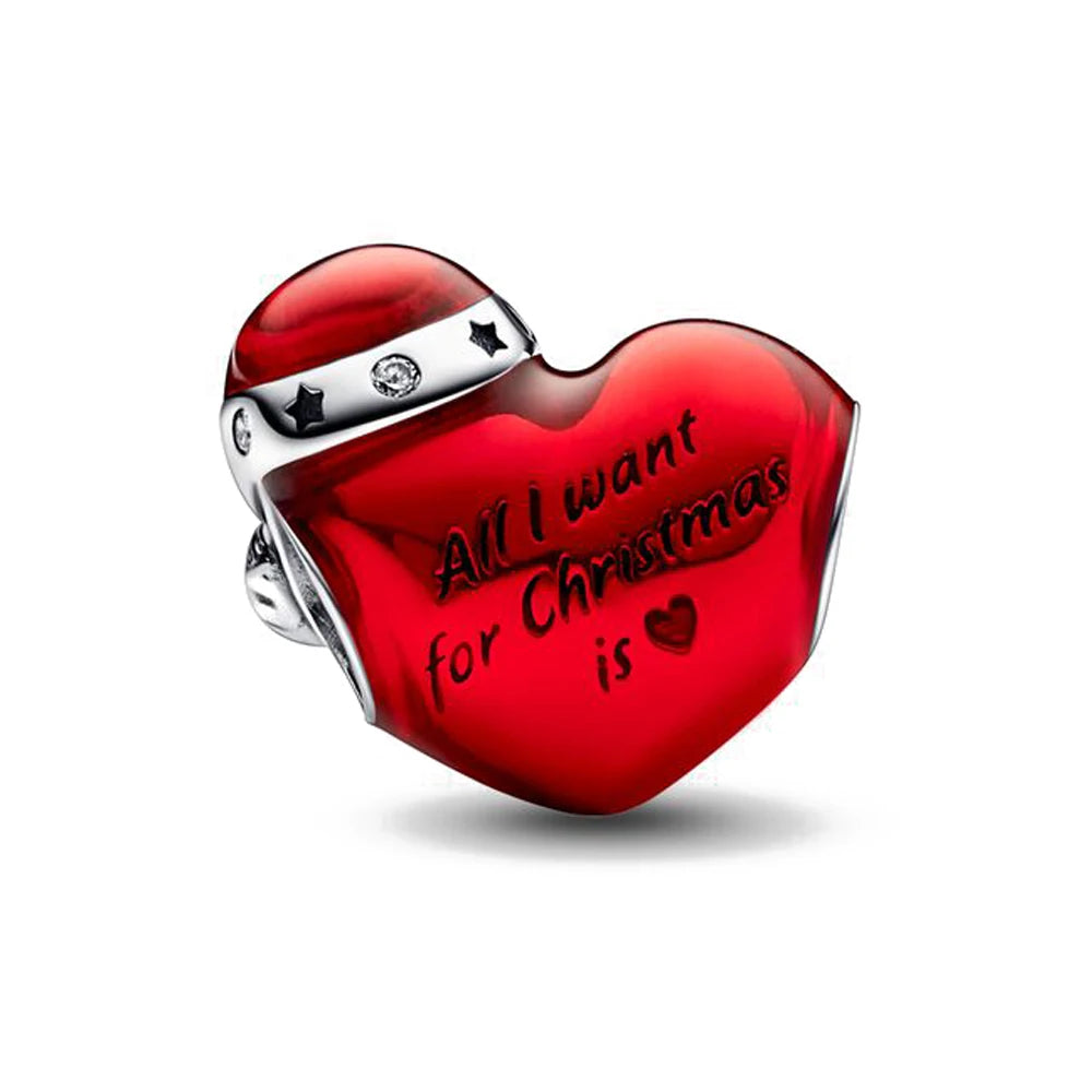 925 Sterling Silver Santa Claus Christmas Tree Elk Socks Charm | Fits Original Pandora Bracelet | DIY Lady Girl Jewelry