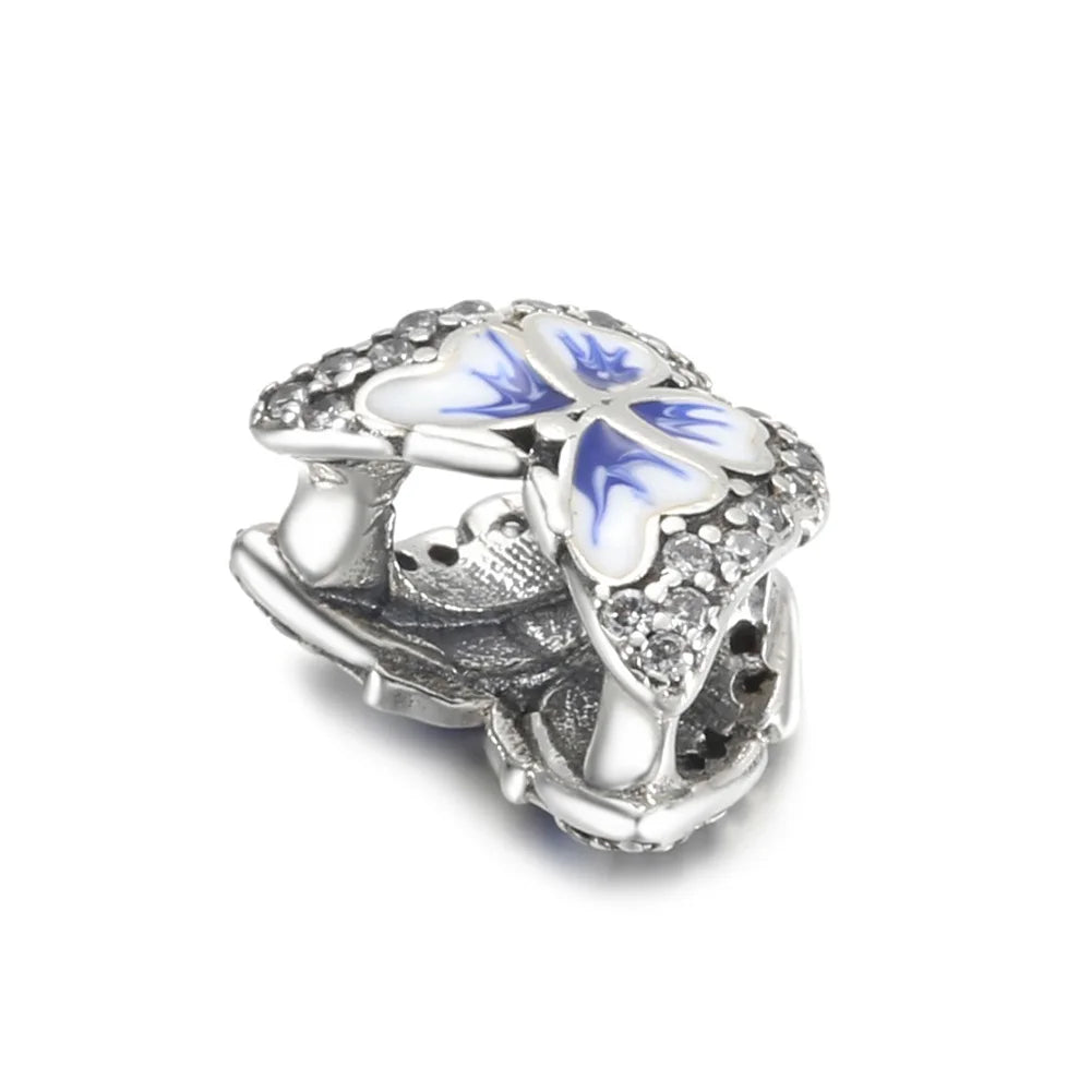 925 Sterling Silver Graduation Heart Charm Bead 2023 2024 | Openwork Swirling Bead for Women Bracelet Gift