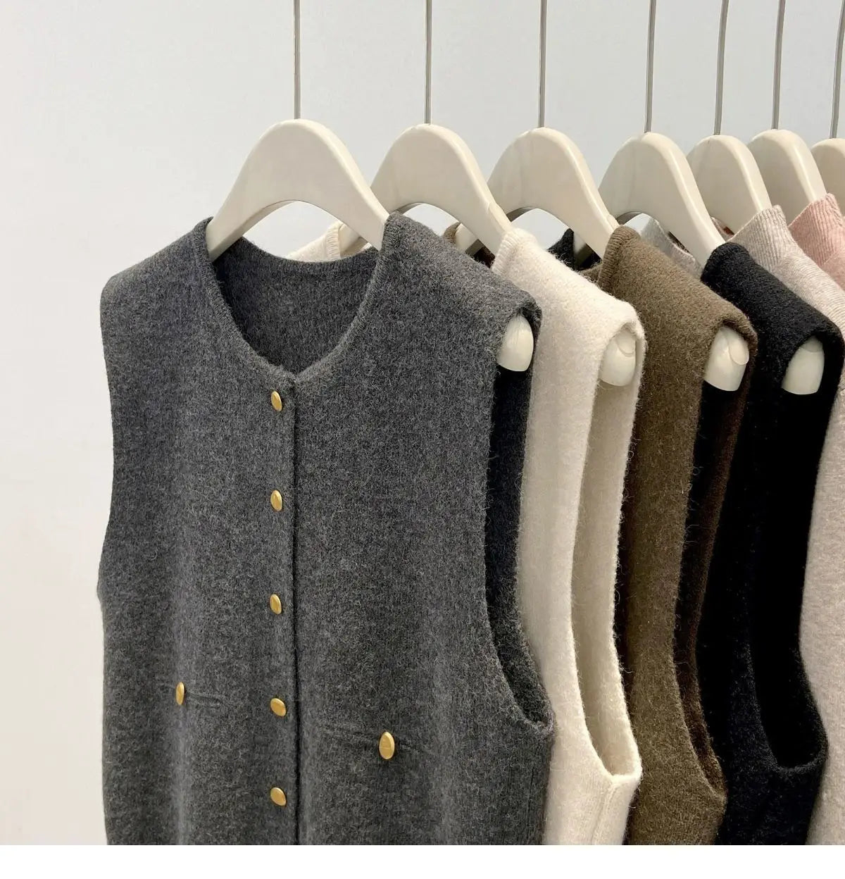 Women’s Knit Vest Cardigan Sweater | Sleeveless Button-Up Round Neck Casual Fashion Top