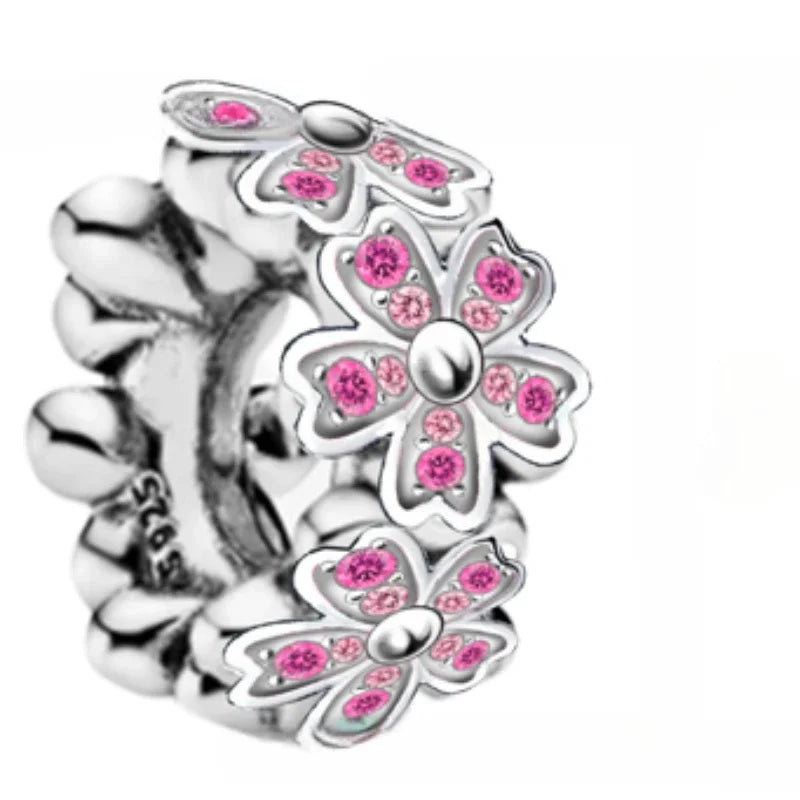 925 Sterling Silver Golden Heart Lock & Birthday Candle Charm | Fit Original Pandora Bracelet DIY Jewelry