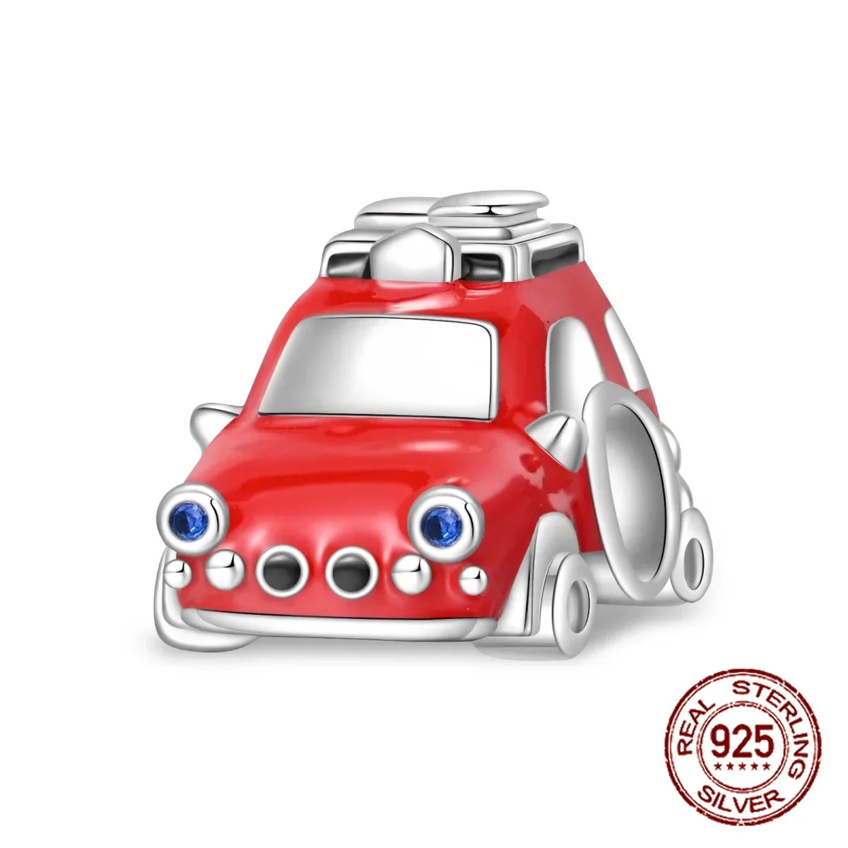 925 Sterling Silver Red Series Charms | Heart, Car & Strawberry Dangle Beads for Original Bracelet DIY Jewelry