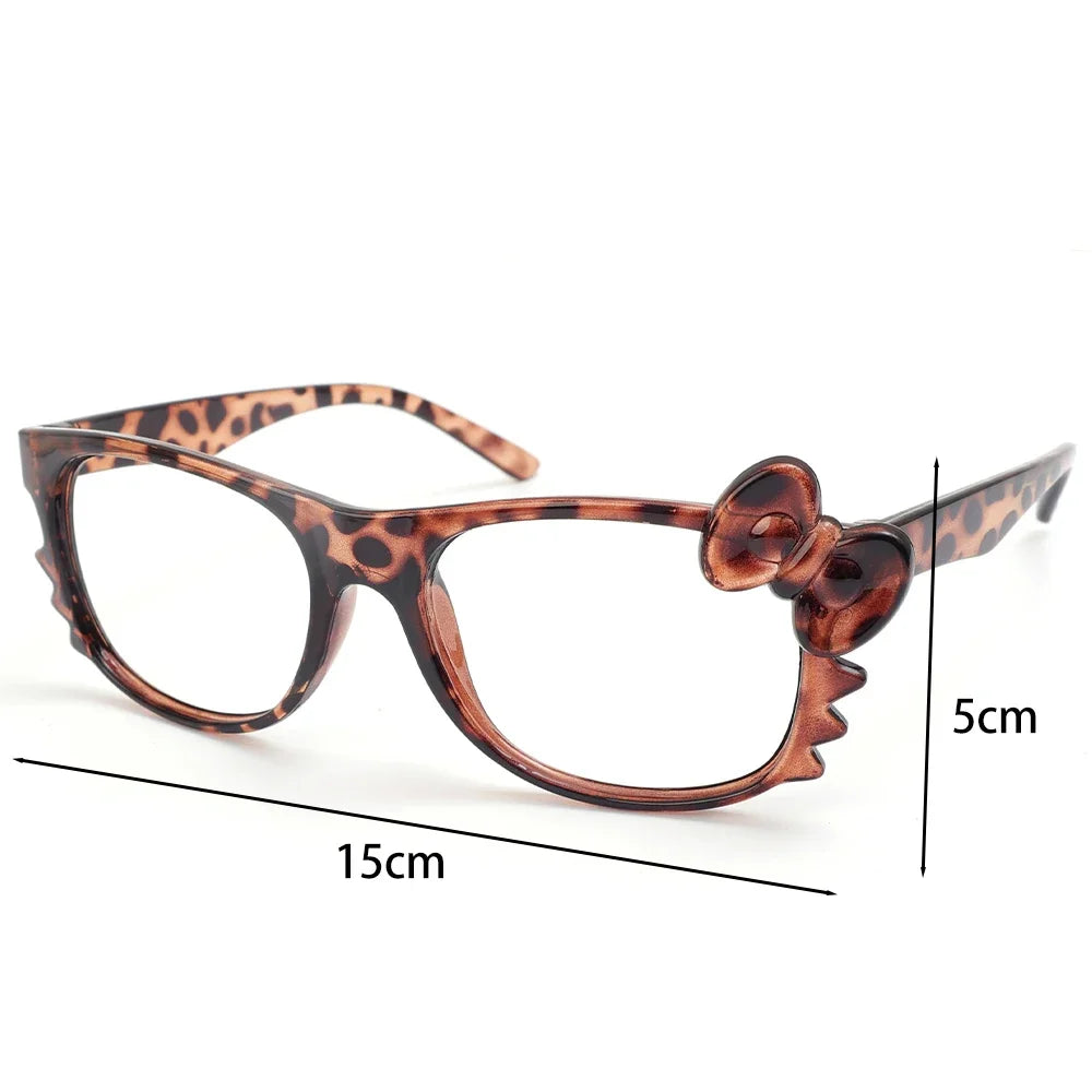 Y2K Leopard Print Eyeglass Frame – Anime Kawaii Retro Glasses | Cartoon Cute Decorative Eyewear Toys