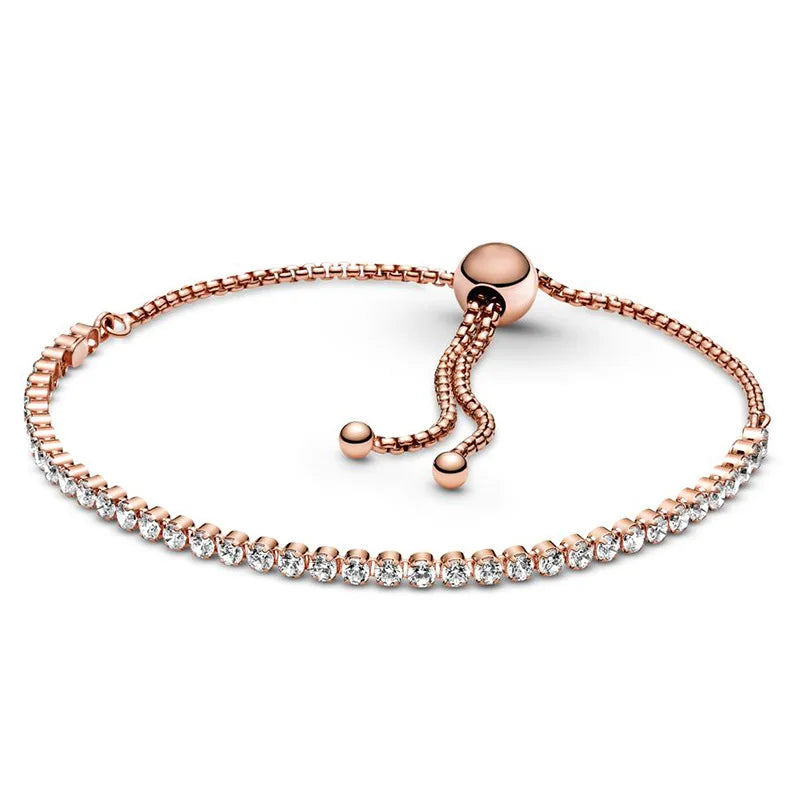 925 Sterling Silver Sparkling Heart Tennis Bracelet | Elegant Women’s Timeless Jewelry Gift