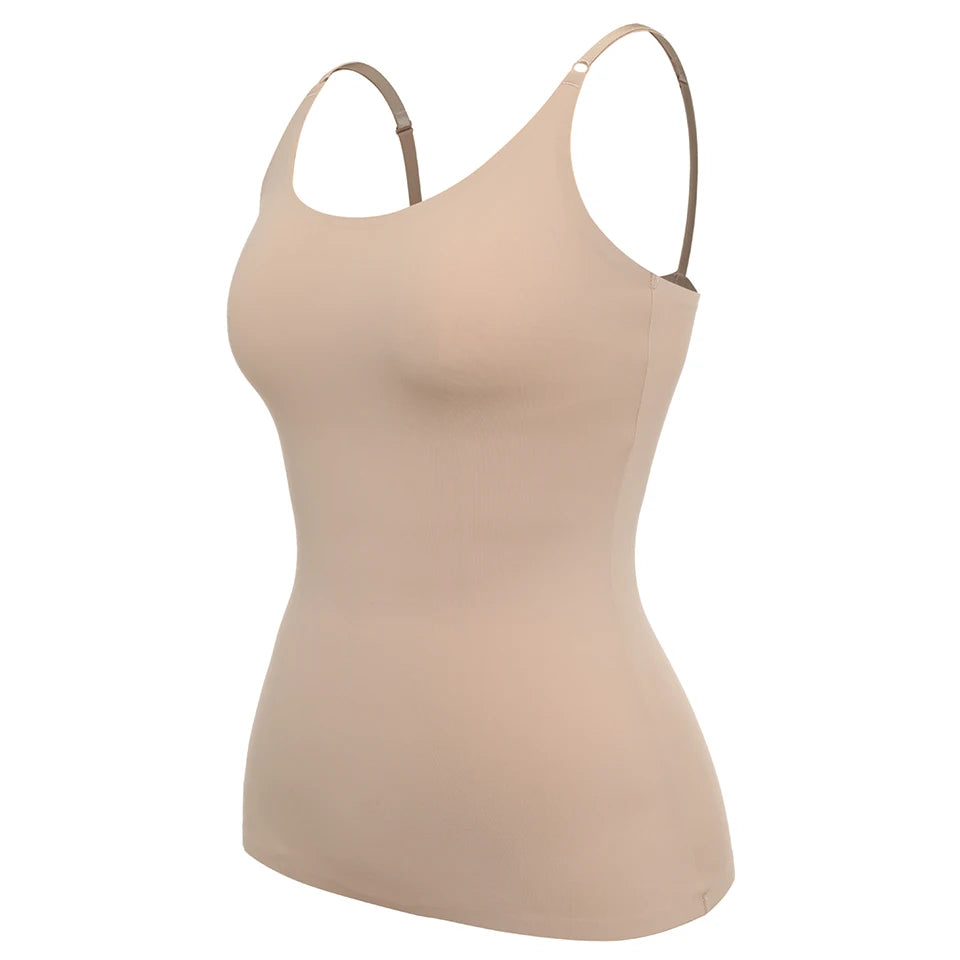 Seamless Shapewear Tank Top Camisole – Women’s Tummy Control Smooth Compression Vest in Nude & Black