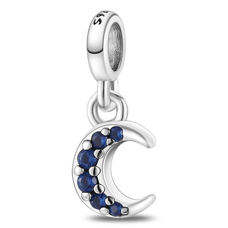 925 Sterling Silver Colorful Charms – Rose, Crown, Rainbow & Heart Dangle Beads Fit Pandora Bracelet & Necklace