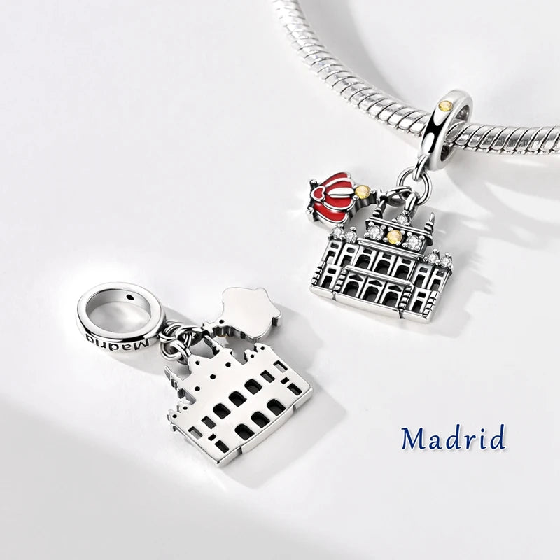 925 Sterling Silver Travel Charms | London Big Ben Eiffel Tower Bead