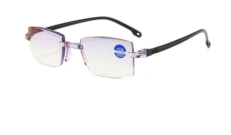 Men & Women Rimless Reading Glasses – Anti Blue Light Bifocal Eyewear for Far & Near Vision | Presbyopic Glasses +1.50/+2.00