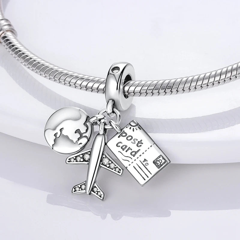 Original 925 Sterling Silver Paris Tower & Travel Charms – DIY Bracelet & Pendant Jewelry