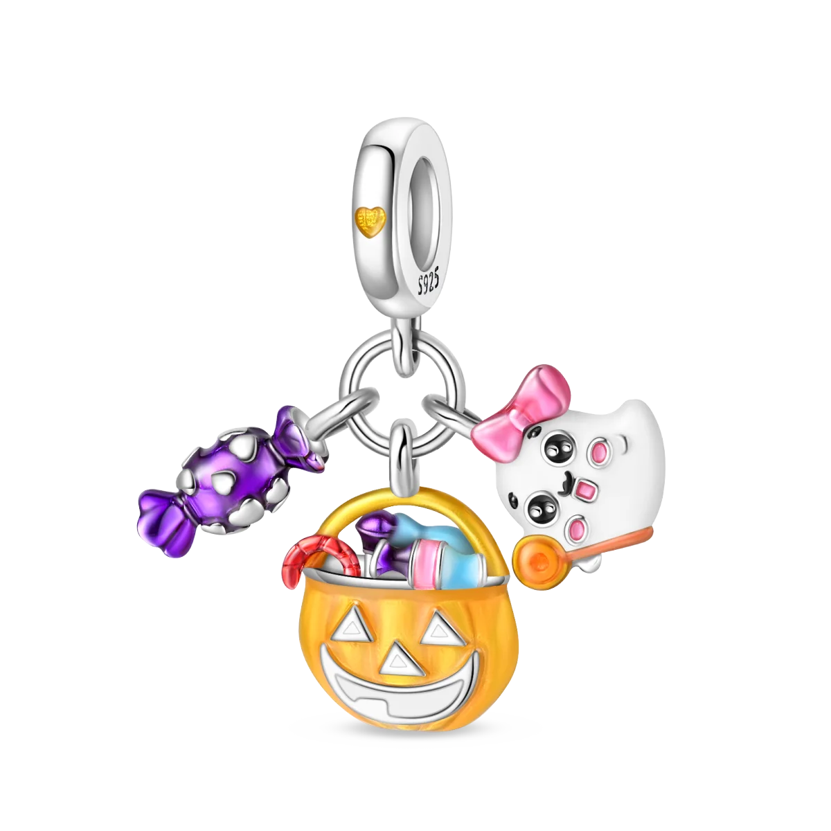 925 Sterling Silver Golden Autumn Charms | Maple Leaf & Pumpkin Beads Fit Original Bracelet DIY Jewelry Gift