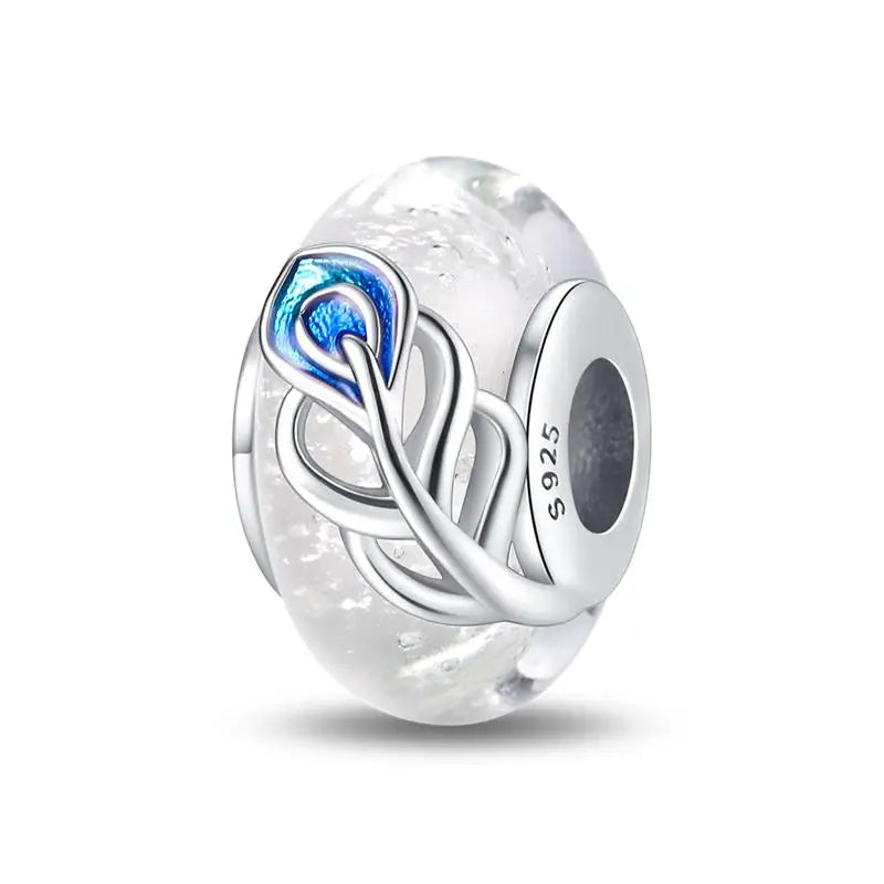 925 Sterling Silver Round Colored Zircon Spacer Beads – Fits Pandora Original Bracelets DIY Exquisite Party Jewelry