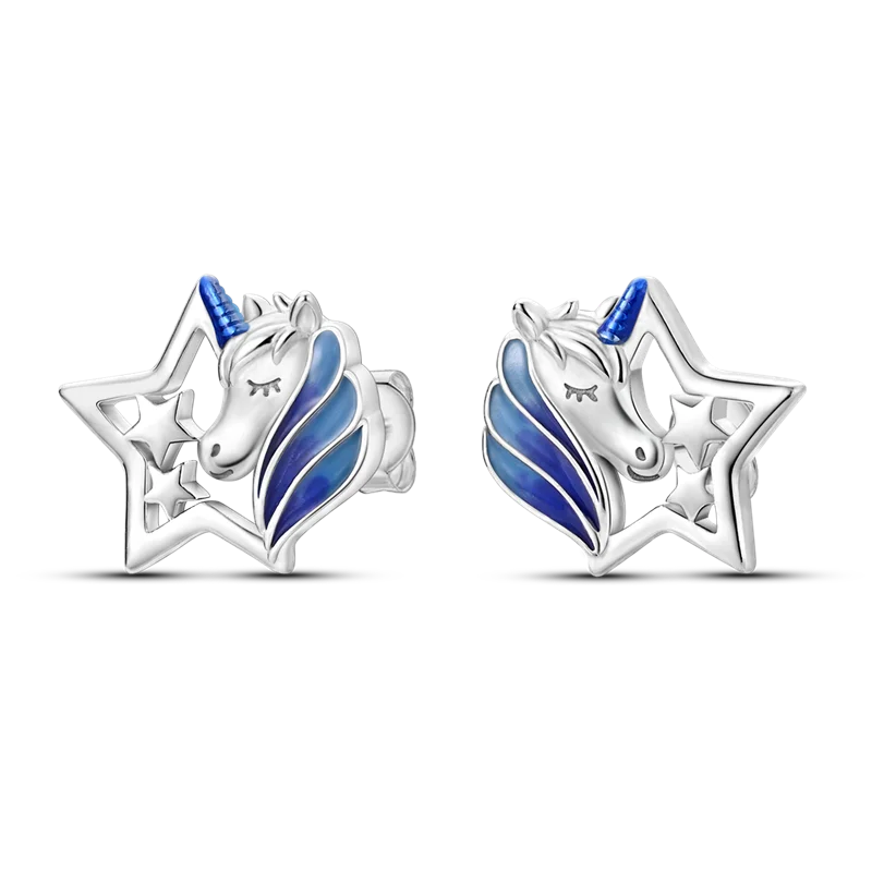 925 Sterling Silver Star Moon Unicorn Earrings | Pave CZ Women’s Fashion & Anniversary Jewelry