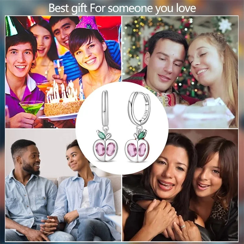 New Original 925 Sterling Silver Sweetheart Bow & Crab Ocean Earrings | Donut Zircon Round Design Women’s Fine Jewelry