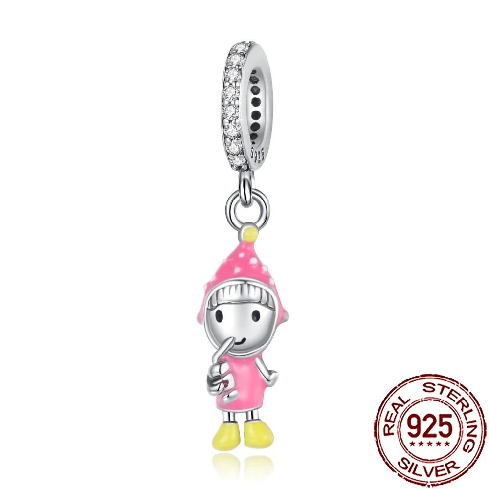 2025 New 925 Sterling Silver Family Love Heart Charm Beads | Sister, Daughter & Mother Pendant for Bracelets & DIY Jewelry