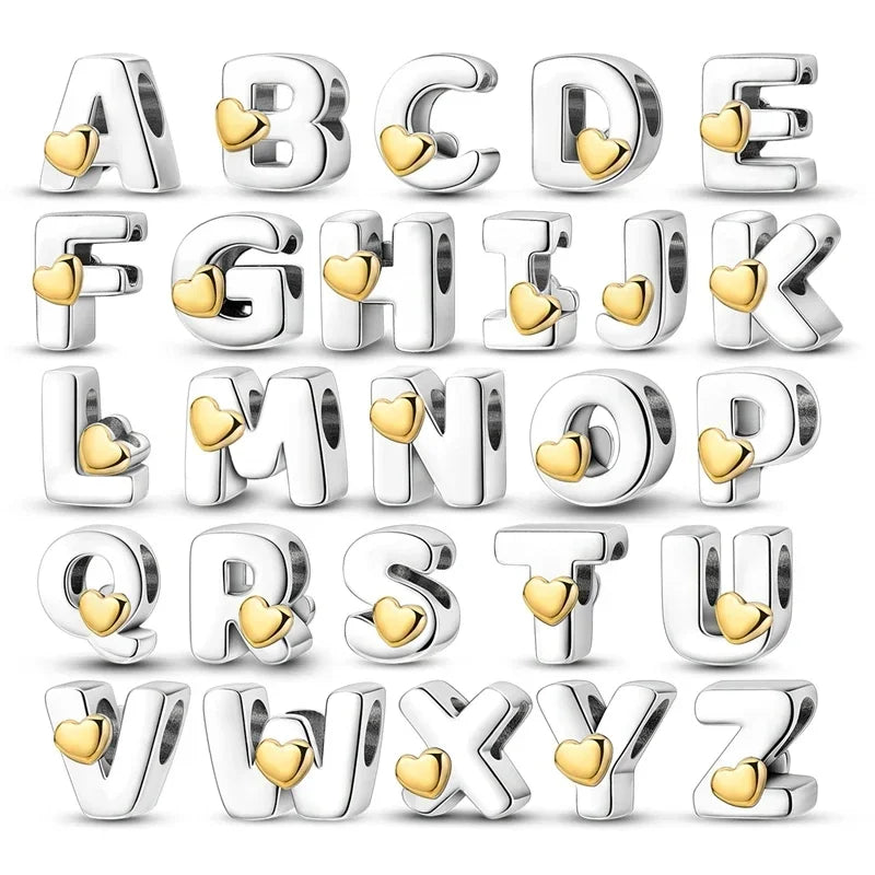 925 Sterling Silver A–Z Letter Charms | Alphabet Beads for Pandora
