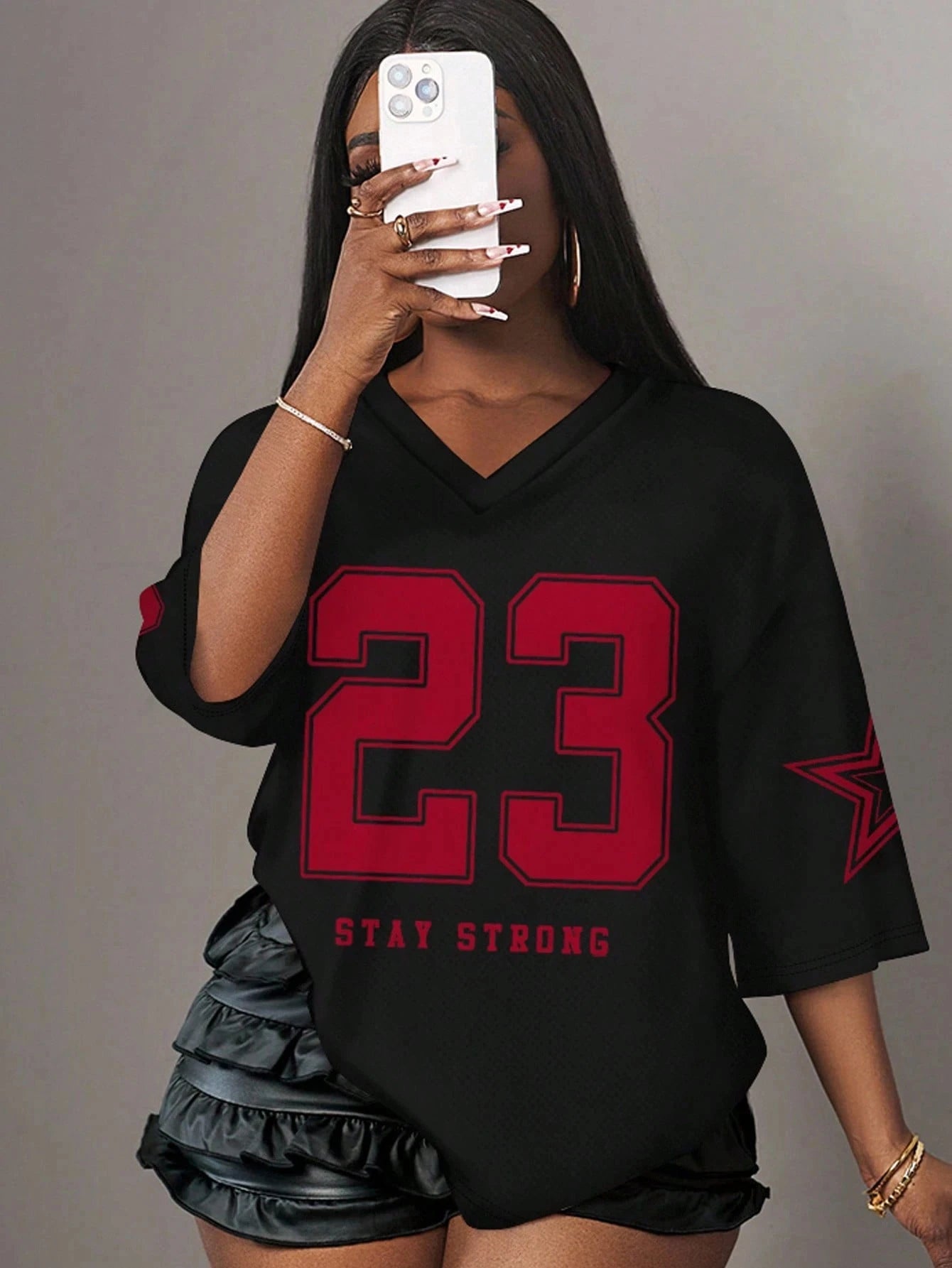 Women’s Casual Minimalist NO.23 Graphic T-Shirt – Summer Sports Jersey | Y2K Ladies Clothes