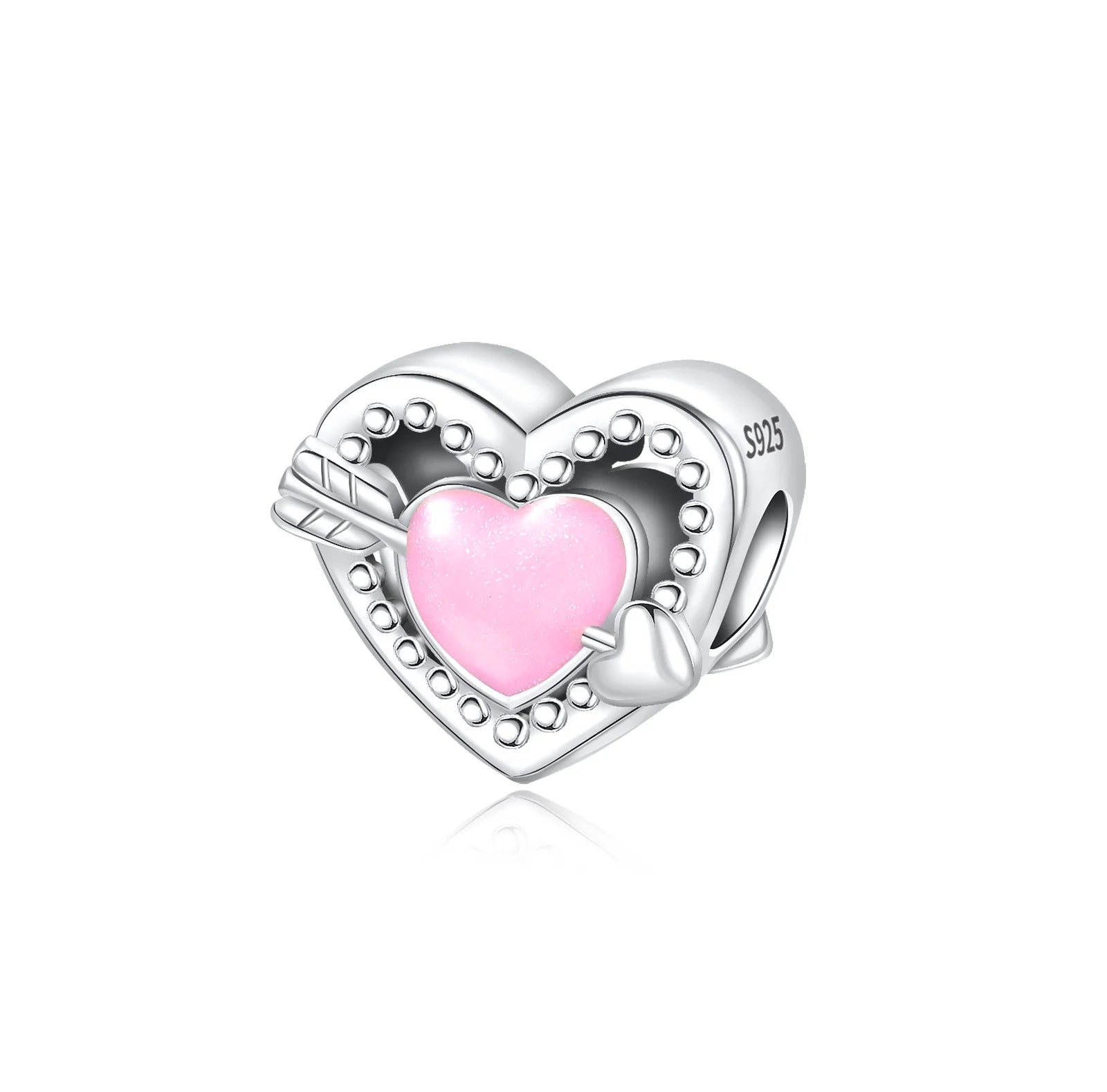 Romantic Pink Flowers 925 Sterling Silver Charms | Bag Lipstick Heart Bow Rose Bead Fit Original Bracelet DIY Jewelry Gift