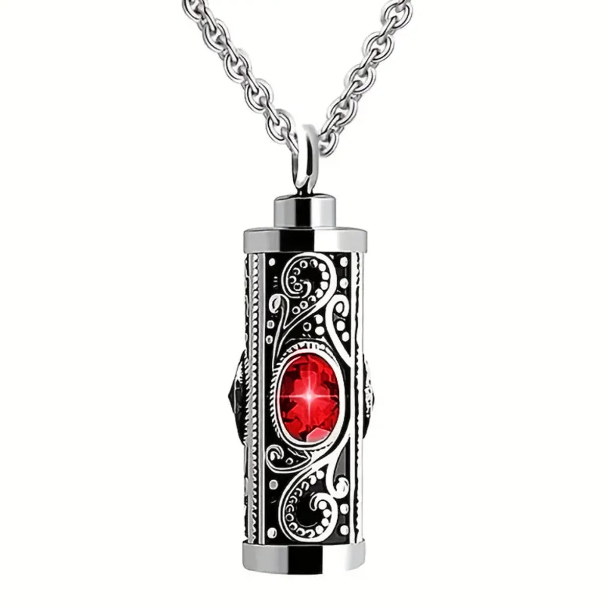 Cremation Urn Necklace for Ashes Stainless Steel Memorial Pendant