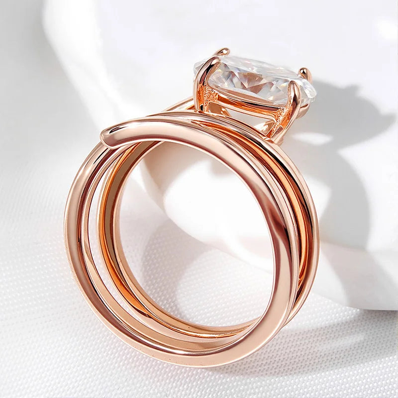 Smyoue 1-3CT Moissanite Solitaire Ring – 14K Gold Plated 925 Sterling Silver Certified Wedding Band