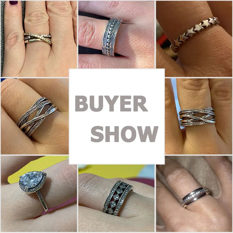 925 Silver Stackable Infinite Heart Daisy Flower Ring for Women | Sterling Silver Brand Jewelry Gift