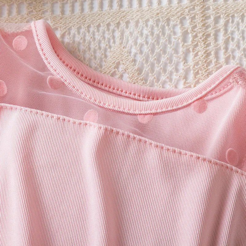 Hello Kitty Summer Kids Girls  Ruffles Sleeves Elegant Princess Mesh Dresses Girls Birthday Party Casual Sweet Dresses 2-6Y
