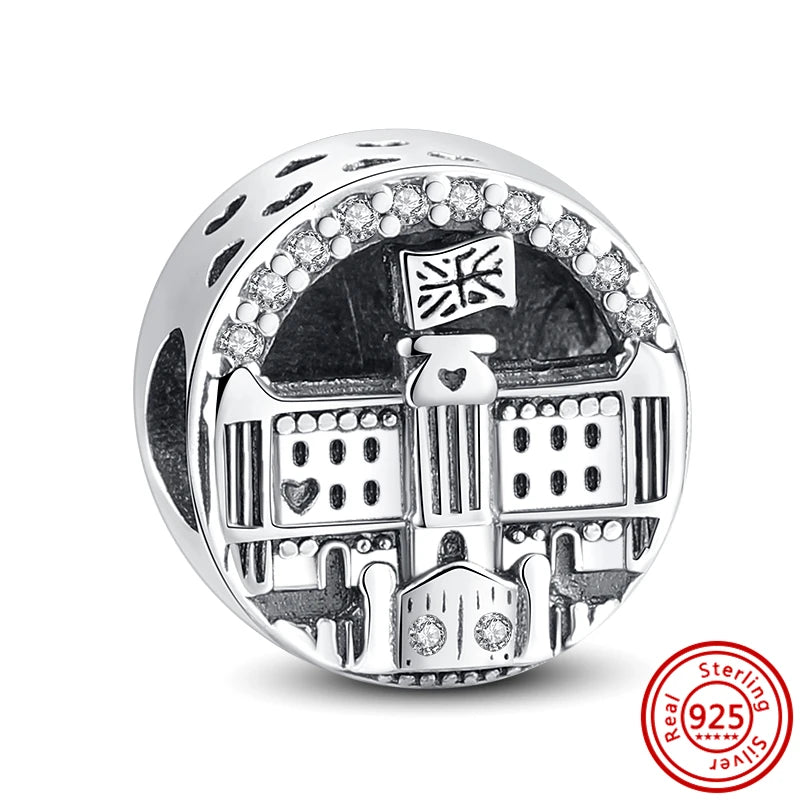 925 Sterling Silver Heart Pave Zircon Family Tree Charm | Fits Original Bracelet Women’s Luxury Jewelry Gift