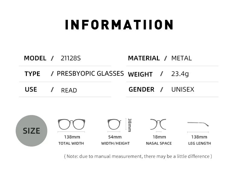 Men’s Square Metal Large Frame Prescription Glasses – Blue Light Blocking & Eye Protection Eyewear