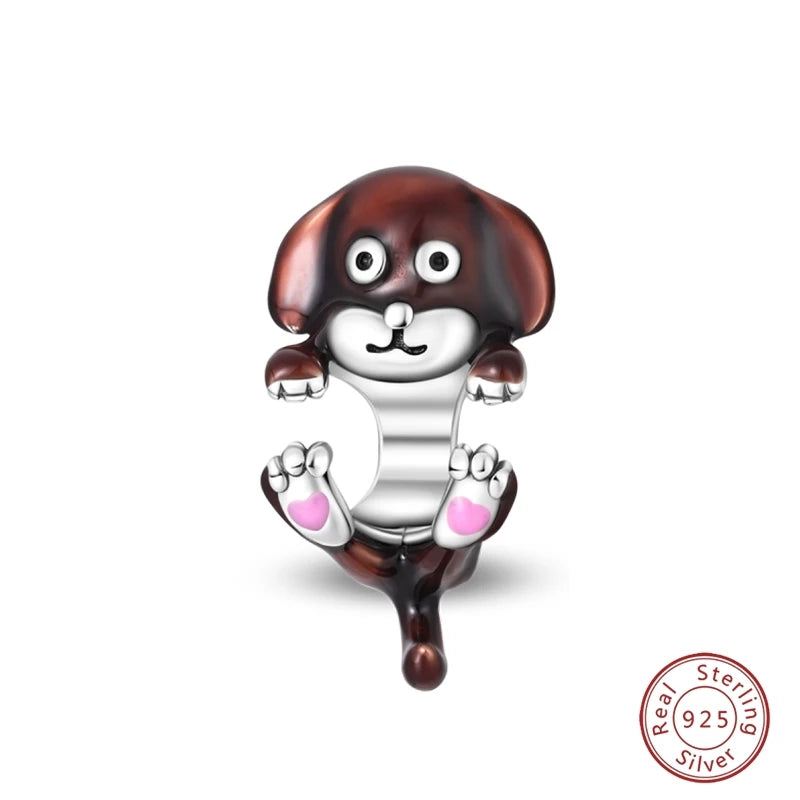 925 Sterling Silver Animal & Love Charms | Cat, Elephant, Bear, Swan & Easter Egg Beads Fit Original 3mm Bracelets DIY Jewelry