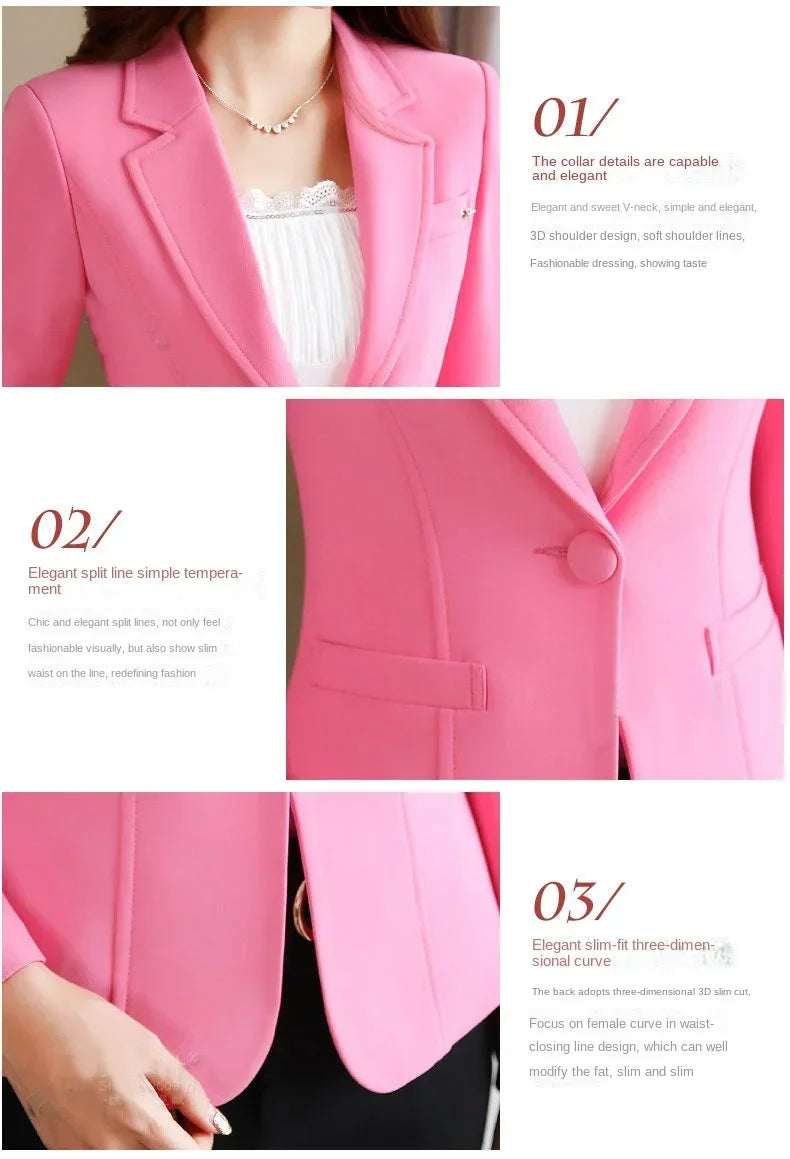 Women's Black Professional Suit Jacket | Spring/Autumn Office Blazer for Work & Interviews