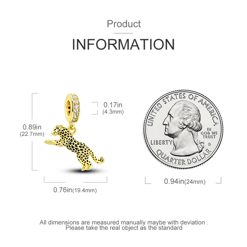 Gold Series Sun & Leopard Charm Beads – Original 925 Sterling Silver Inlaid Zircon DIY Pendants for Bracelet Jewelry Gifts