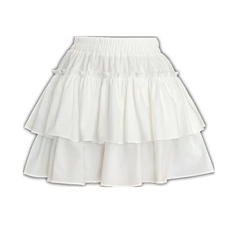 Women’s White Puffy Short Skirt | 2025 Sweet Ballet Cake Skirt | High Waist Slim A-Line Summer Skirt