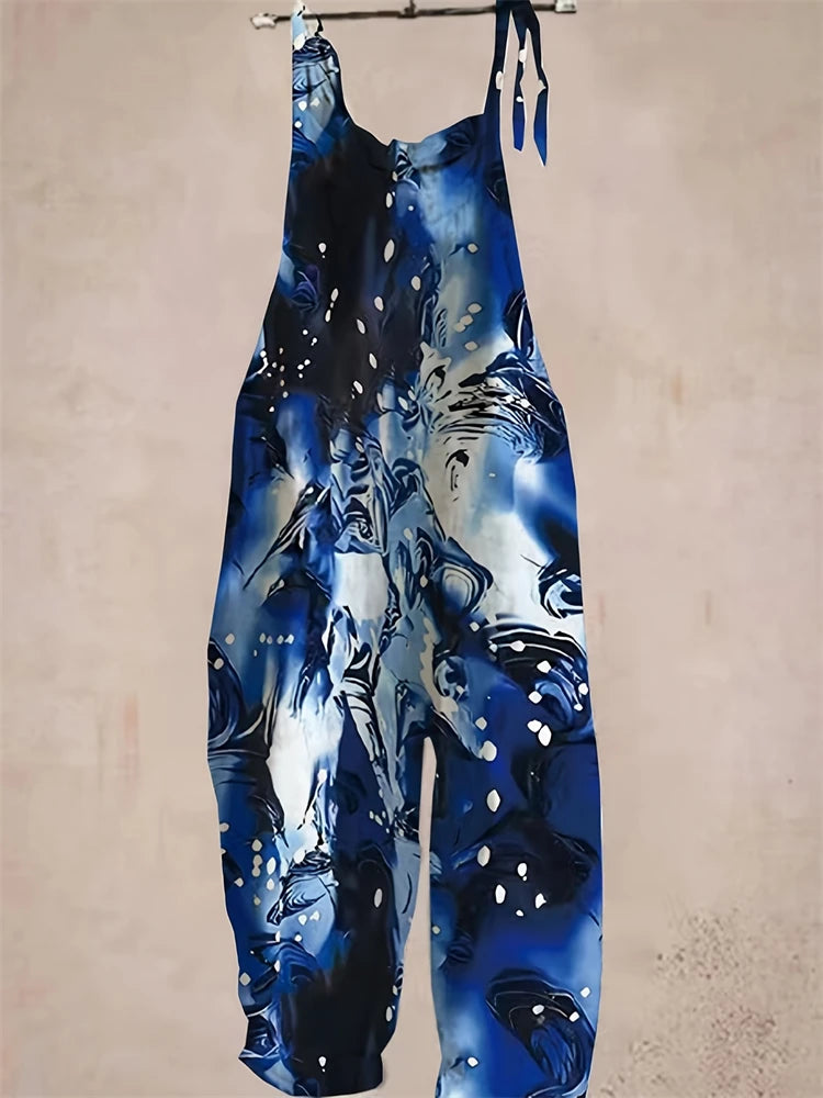 Women’s Clover Print Jumpsuit – Loose Fit, Comfortable Breathable Plus Size Casual & Partywear One-Piece Outfit