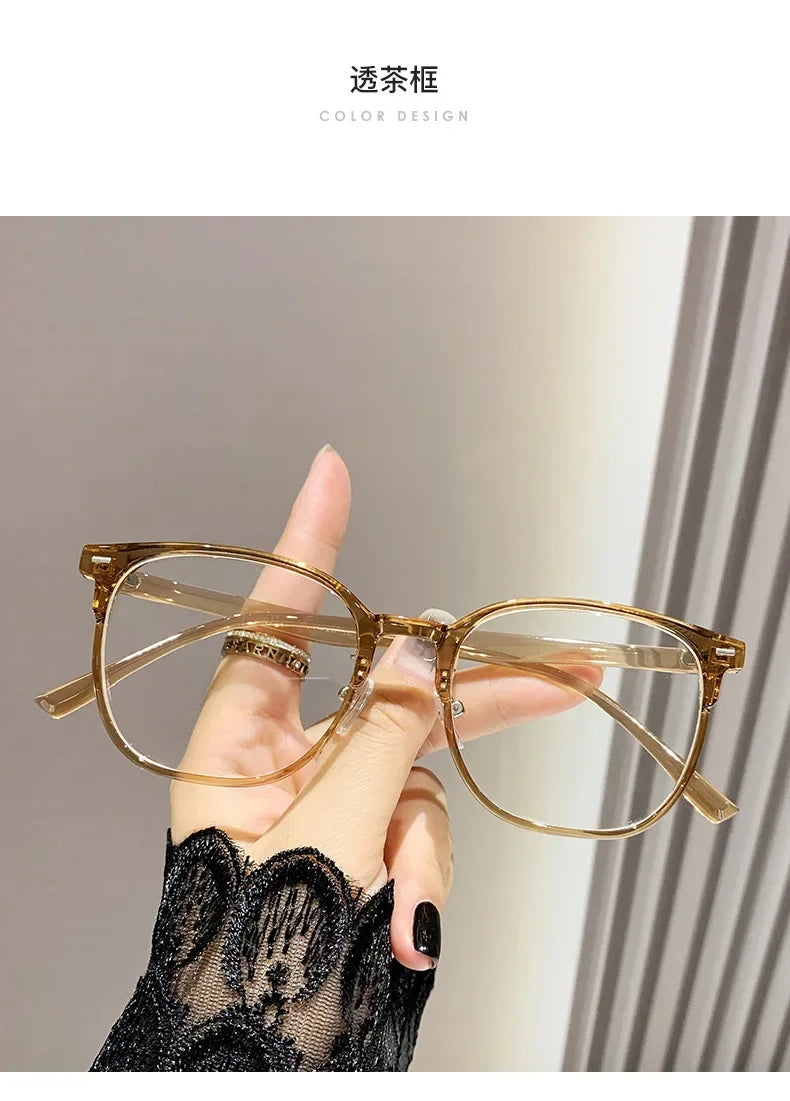 0 to -600 Myopia Large Frame Glasses – Ultra-Light Anti Blue Light Finished Flat Glasses