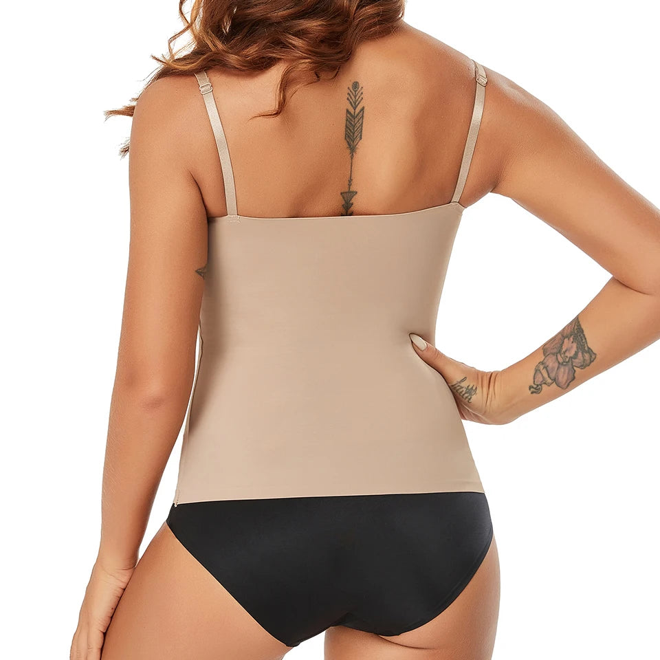Seamless Shapewear Tank Top Camisole – Women’s Tummy Control Smooth Compression Vest in Nude & Black