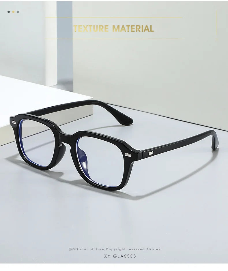 New Square Blue Light Blocking Glasses – Unisex Transparent Frame Eyewear with Rivets | Anti Blue Light Computer Glasses for Men & Women